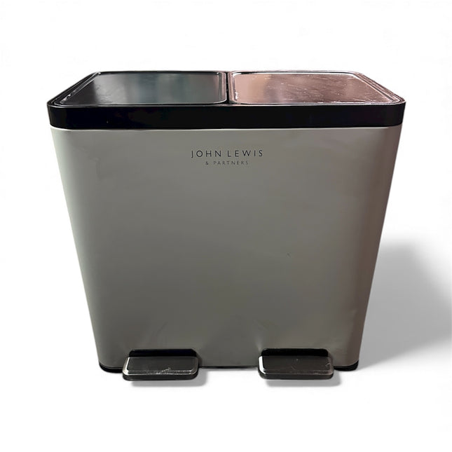 John Lewis 2 Section Recycling Bin with Handles – 40L Dual Compartment - Used