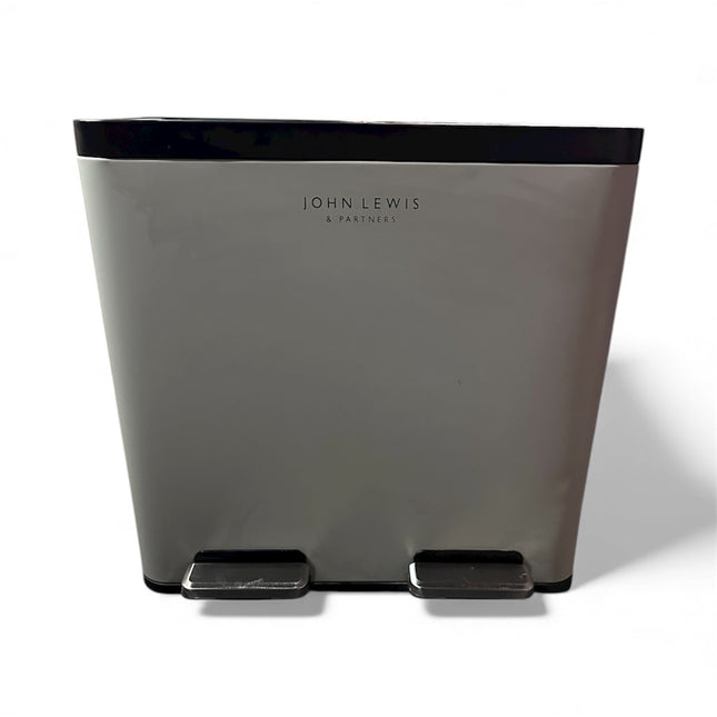 John Lewis 2 Section Recycling Bin with Handles – 40L Dual Compartment - Used