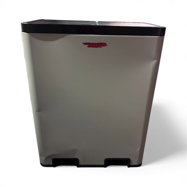 John Lewis 2 Section Recycling Bin with Handles – 60L, Stone - No Pedals