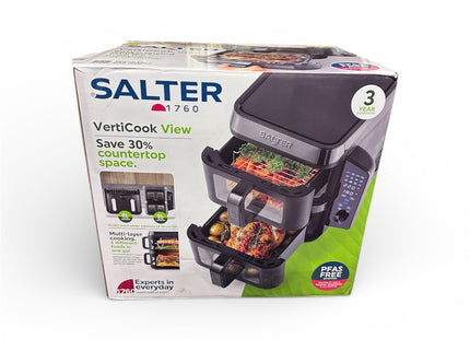 Salter VertiCook View Air Fryer – 9L Dual Drawer Vertical Design, Black - Used