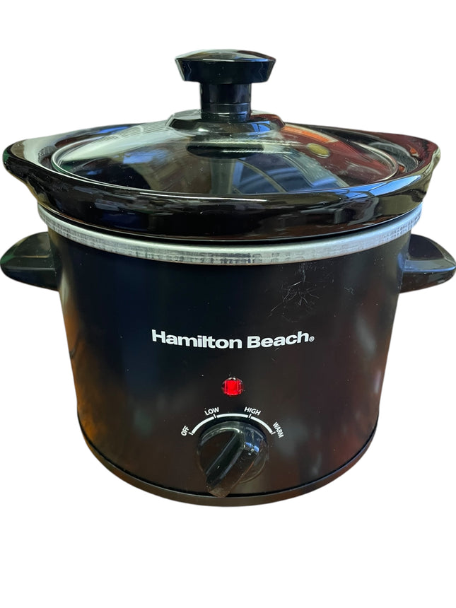 Hamilton Beach 1.8L Mini Slow Cooker, 90W Compact Cooker Black - Used