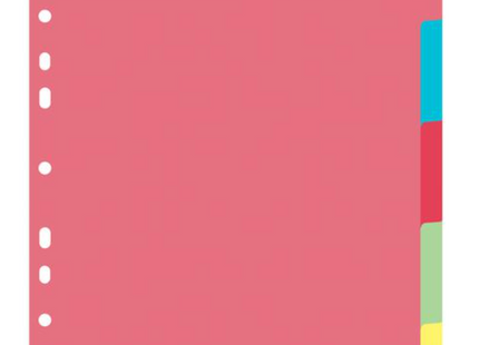 Eastlight A4 5-Part Card Dividers – Assorted Colours, Pack of 50