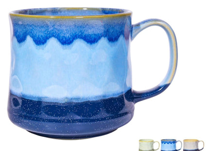 Cteahrow 21oz Large Blue Ceramic Coffee Mug for Office and Home