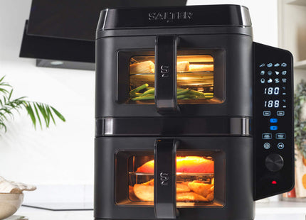 Salter VertiCook View Air Fryer – 9L Dual Drawer Vertical Design – Black