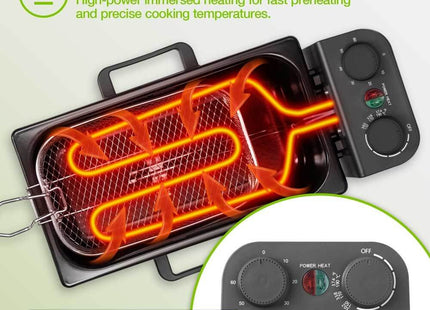 VonShef 3L Deep Fat Fryer – Stainless Steel Fryer with Viewing Window