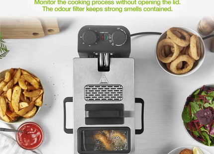 VonShef 3L Deep Fat Fryer – Stainless Steel Fryer with Viewing Window