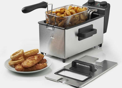 VonShef 3L Deep Fat Fryer – Stainless Steel Fryer with Viewing Window