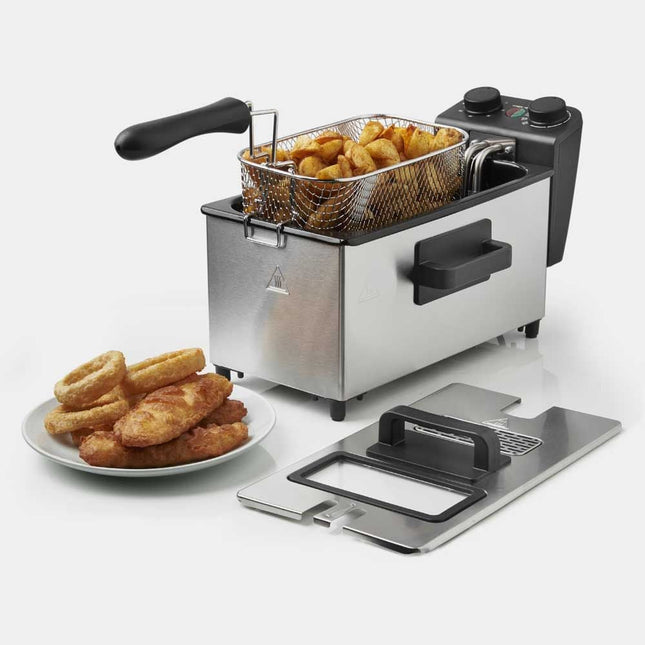 VonShef 3L Deep Fat Fryer – Stainless Steel Fryer with Viewing Window