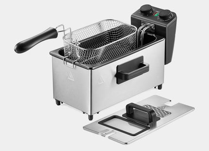 VonShef 3L Deep Fat Fryer – Stainless Steel Fryer with Viewing Window