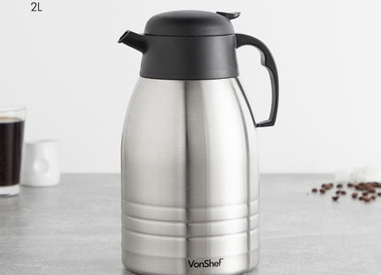 VonShef 2L Stainless Steel Vacuum Jug – Double Wall Insulated Flask