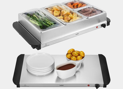 VonShef 2-in-1 Buffet Food Server – Adjustable Temperature Control
