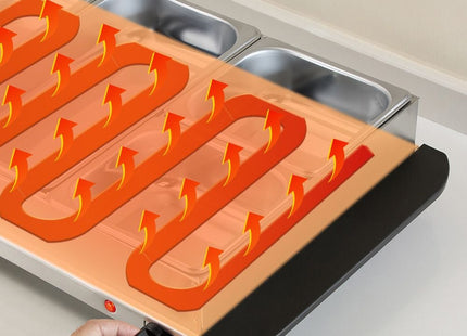 VonShef 2-in-1 Buffet Food Server – Adjustable Temperature Control