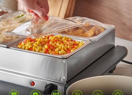VonShef 2-in-1 Buffet Food Server – Adjustable Temperature Control