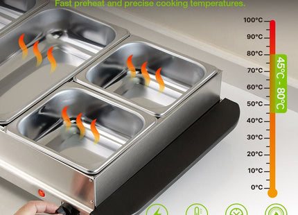 VonShef 2-in-1 Buffet Food Server – Adjustable Temperature Control