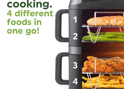 Salter VertiCook View Air Fryer – 9L Dual Drawer Vertical Design – Black