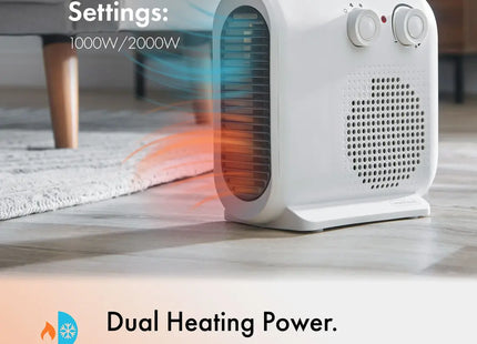 VonHaus 2-in-1 Blow Heater & Cooling Fan with Adjustable Thermostat and Carry Strap