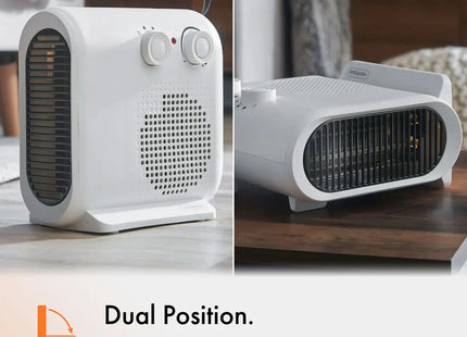 VonHaus 2-in-1 Blow Heater & Cooling Fan with Adjustable Thermostat and Carry Strap