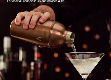 Manhattan Copper Cocktail Shaker Set – 5 Piece Stainless Steel Bar Kit