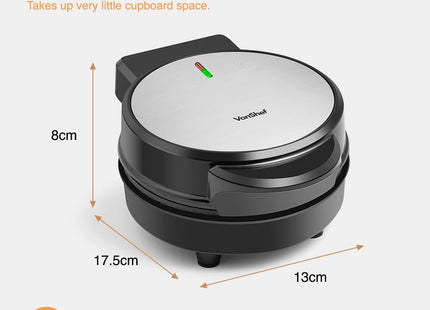 VonShef 600W Mini Waffle Maker – Compact Non-Stick Waffle Iron