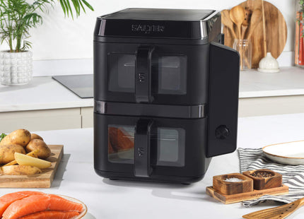 Salter VertiCook View Air Fryer – 9L Dual Drawer Vertical Design – Black