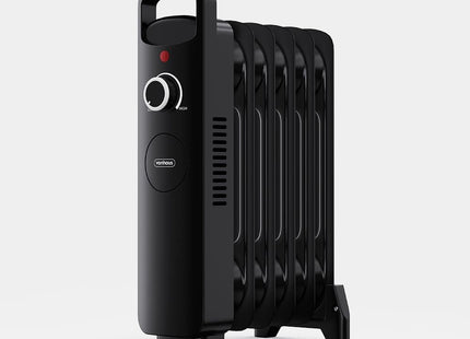 VonHaus 6 Fin Oil Filled Radiator 800W – Portable Electric Heater – Black