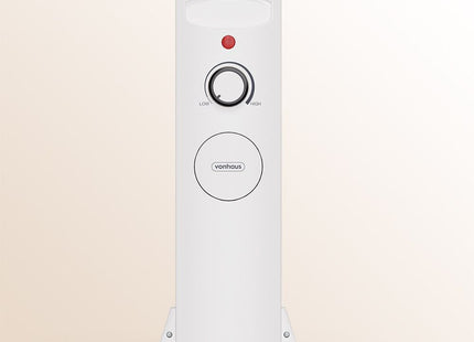 VonHaus 6 Fin Oil Filled Radiator 800W – Portable Electric Heater – White