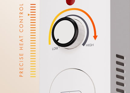 VonHaus 6 Fin Oil Filled Radiator 800W – Portable Electric Heater – White