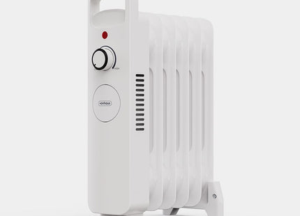 VonHaus 6 Fin Oil Filled Radiator 800W – Portable Electric Heater – White