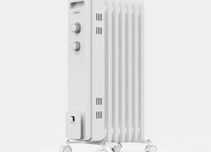 VonHaus 7 Fin Oil Filled Radiator 1500W – White Portable Electric Heater