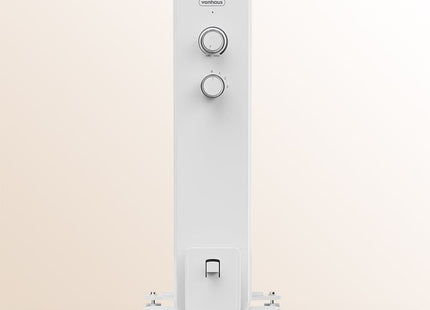 VonHaus 7 Fin Oil Filled Radiator 1500W – White Portable Electric Heater