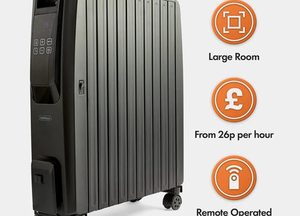 VonHaus Black Oil Filled Radiator with Digital Display – 2500W Electric Heater