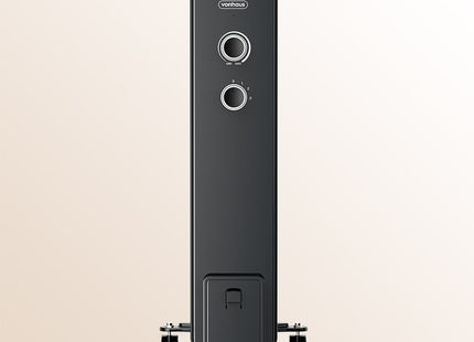 VonShef 9 Fin Oil Filled Radiator 2000W – Overheat Protection – White