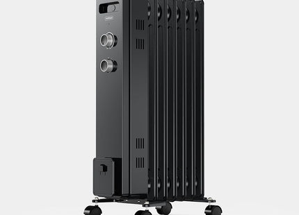 VonHaus 7 Fin Oil Filled Radiator 1500W – Black Portable Electric Heater