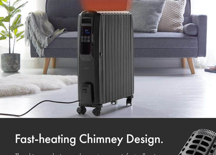 VonHaus Black Oil Filled Radiator with Digital Display – 2500W Electric Heater