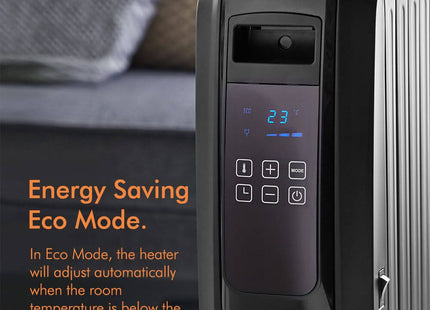 VonHaus Black Oil Filled Radiator with Digital Display – 2500W Electric Heater