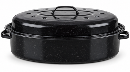 Enamel Roasting Tin with Self Basting Lid, 42cm, 7L