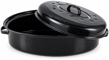 Enamel Roasting Tin with Self Basting Lid, 42cm, 7L