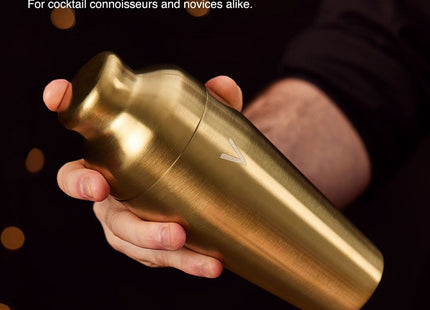 VonShef Parisian Gold Cocktail Shaker Set – 6 Piece Stainless Steel - 550ml