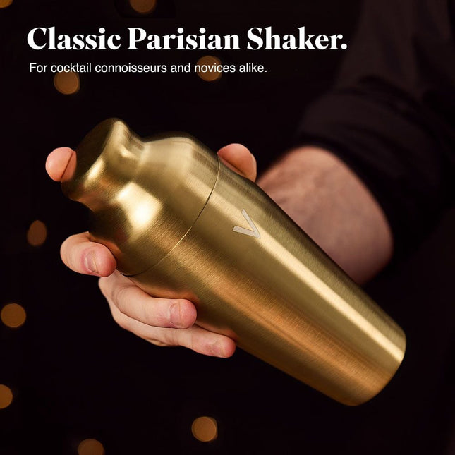 VonShef Parisian Gold Cocktail Shaker Set – 6 Piece Stainless Steel - 550ml