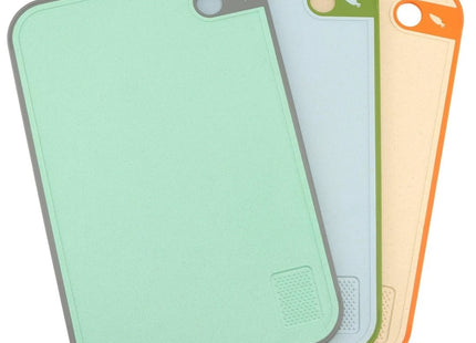 3-Piece Chopping Board Set, Plastic Cutting Boards with Non-Slip Base (Multicolour)
