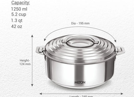 MILTON Galaxia 1000 Insulated Stainless Steel Casserole – 1.25L