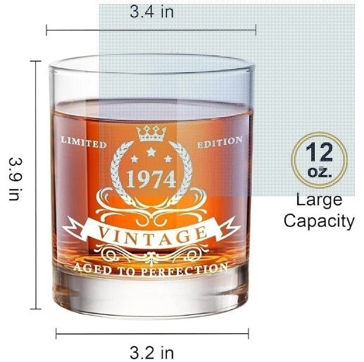 1974 Whiskey Glass with Wooden Gift Box – 340ml