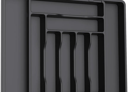 Lifewit Cutlery Drawer Organiser Large – Adjustable 9 Compartment Insert, Black
