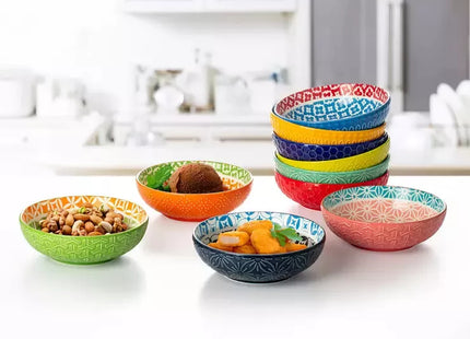 Signature Housewares 10-Piece Ceramic Bowl Set – 429ml Stoneware Bowls, Multicoloured