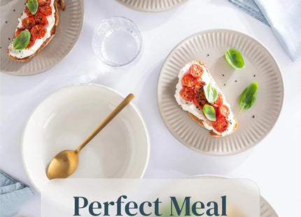 Pure Living 24-Piece Stoneware Dinnerware Set – Light Grey