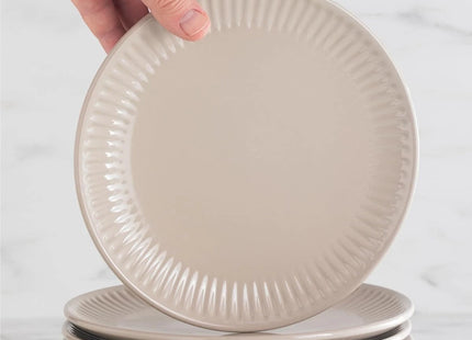 Pure Living 24-Piece Stoneware Dinnerware Set – Light Grey