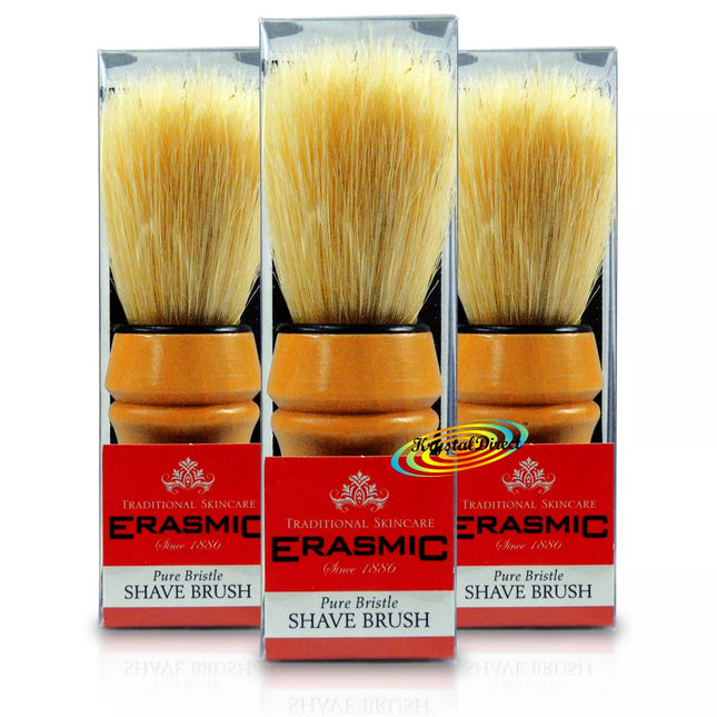 Erasmic Pure Natural Bristle Shaving Brush – 3 Pack, Traditional Close Shave