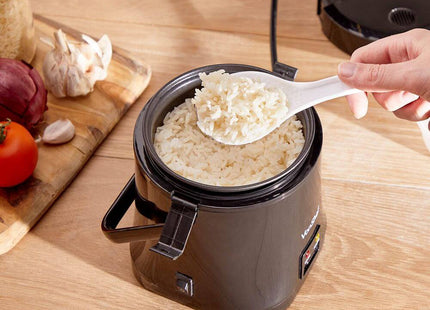 VonShef Small Rice Cooker 0.3L – Compact Electric Steamer - Black