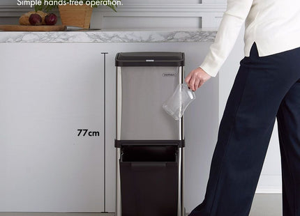 VonHaus Double Stainless Steel Recycling Bin – 34L Dual Compartment