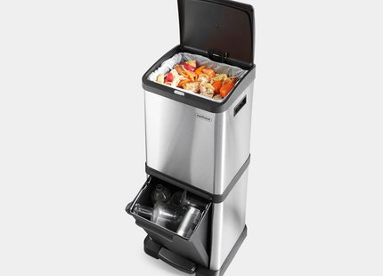 VonHaus Double Stainless Steel Recycling Bin – 34L Dual Compartment